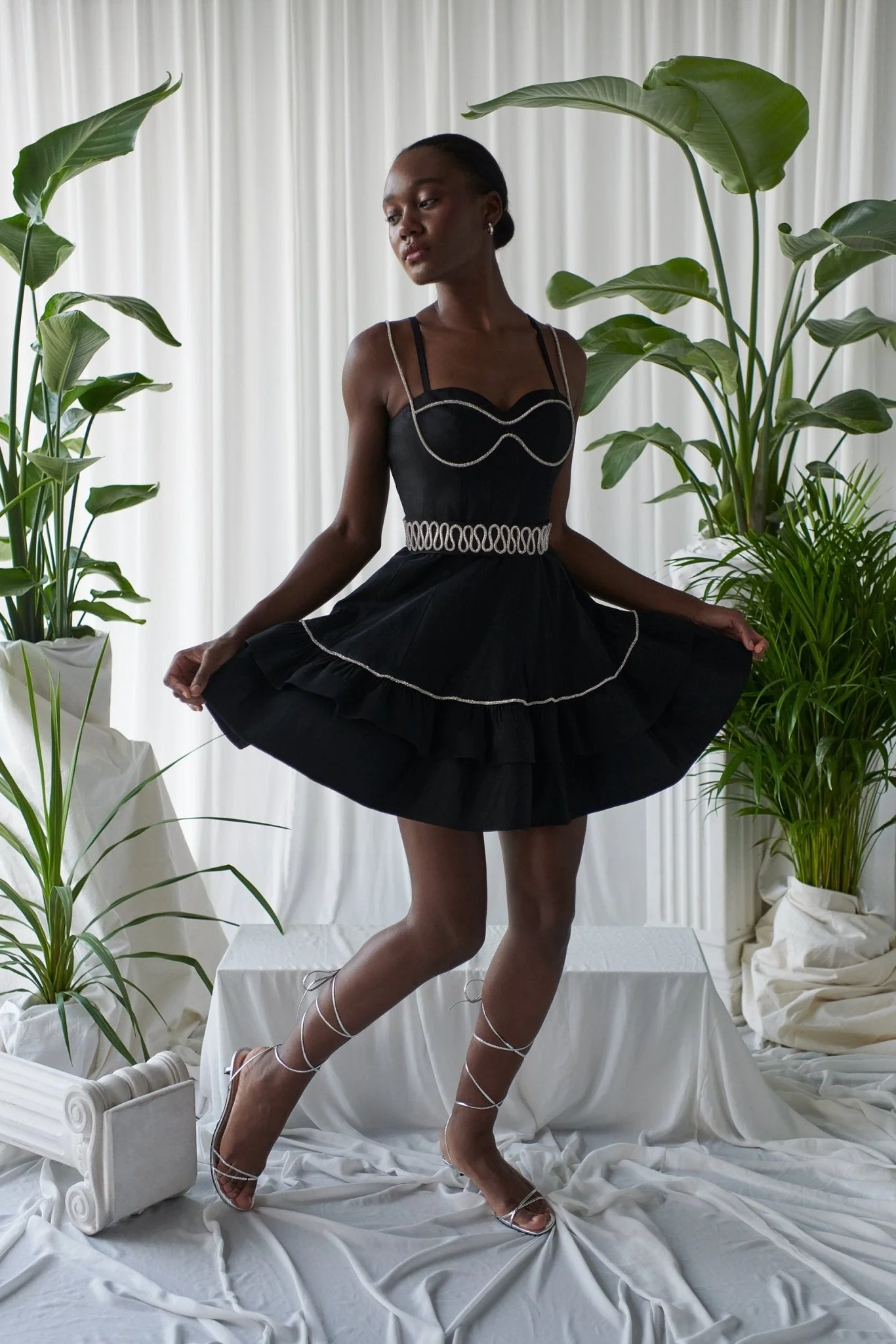 Blumen Dress Black - Image 4