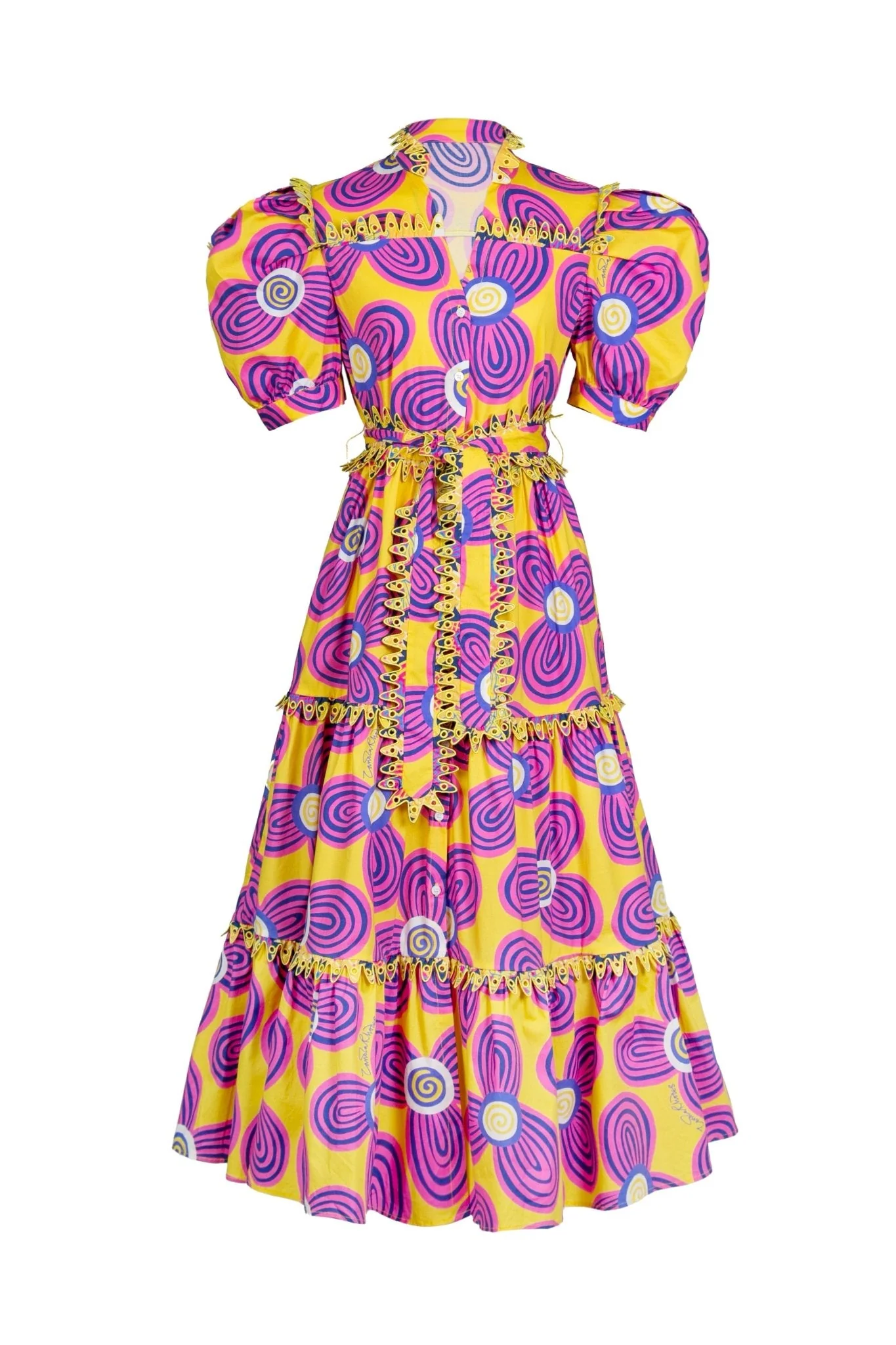 LOTTIE DRESS ACID FLOWERS YELLOW - Image 2