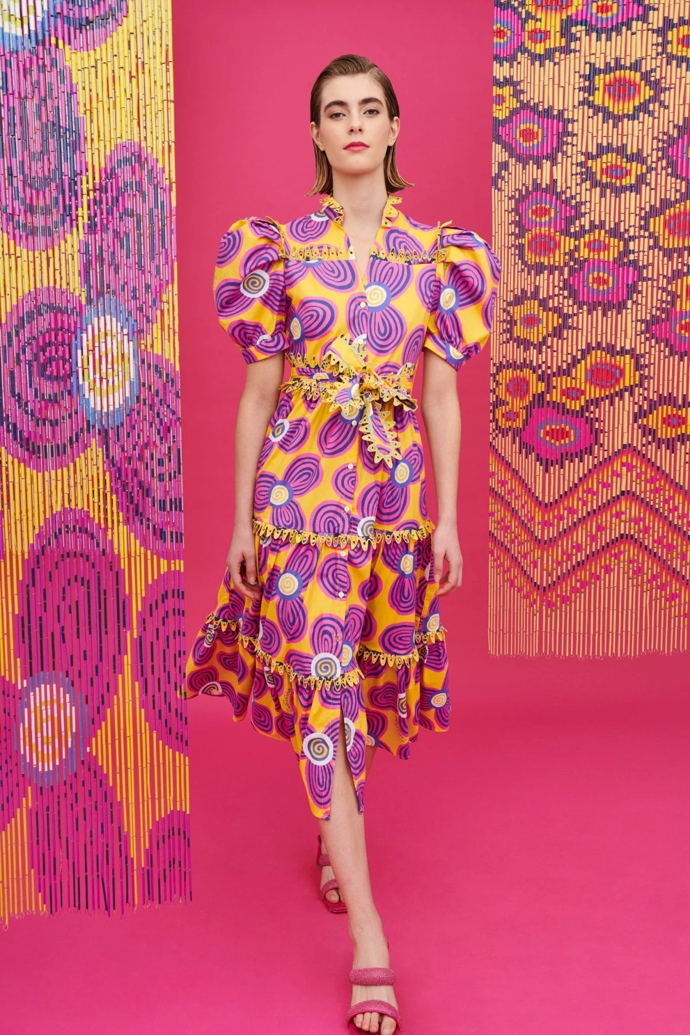 LOTTIE DRESS ACID FLOWERS YELLOW - Image 3