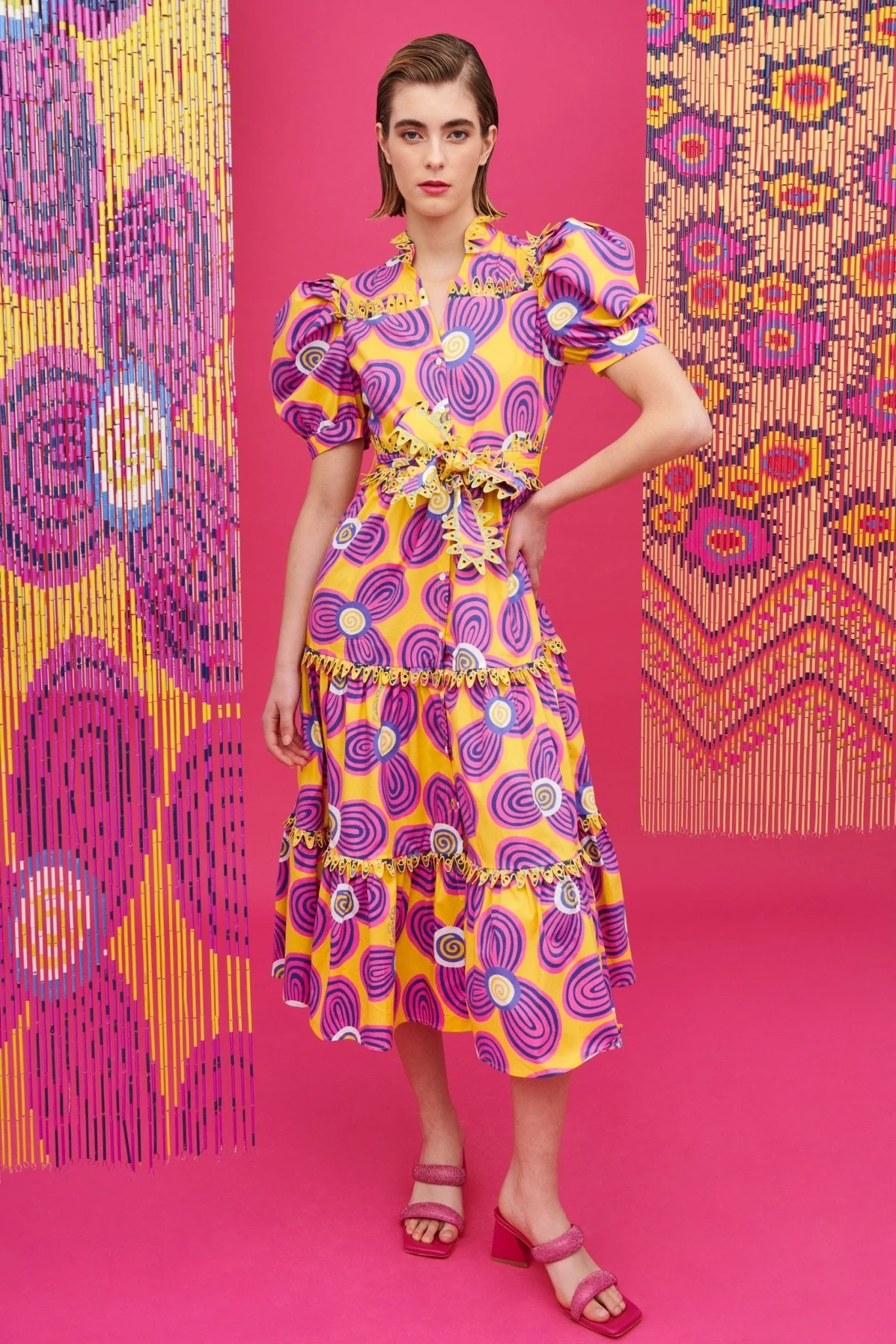 LOTTIE DRESS ACID FLOWERS YELLOW - Image 4
