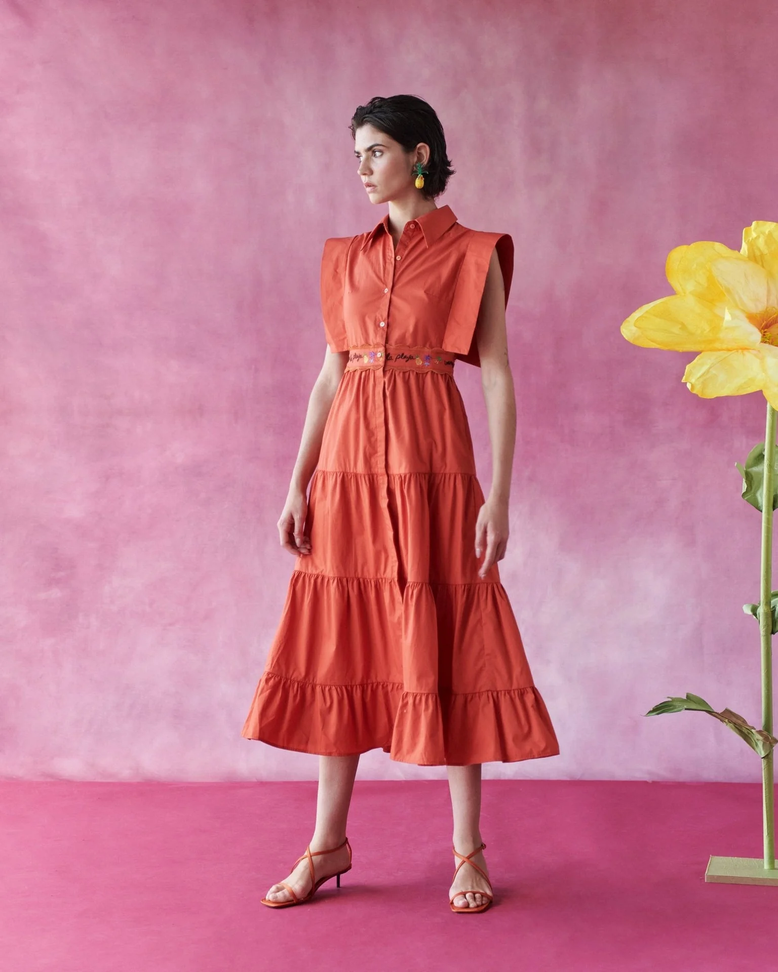 Lucero Dress Orange - Image 3