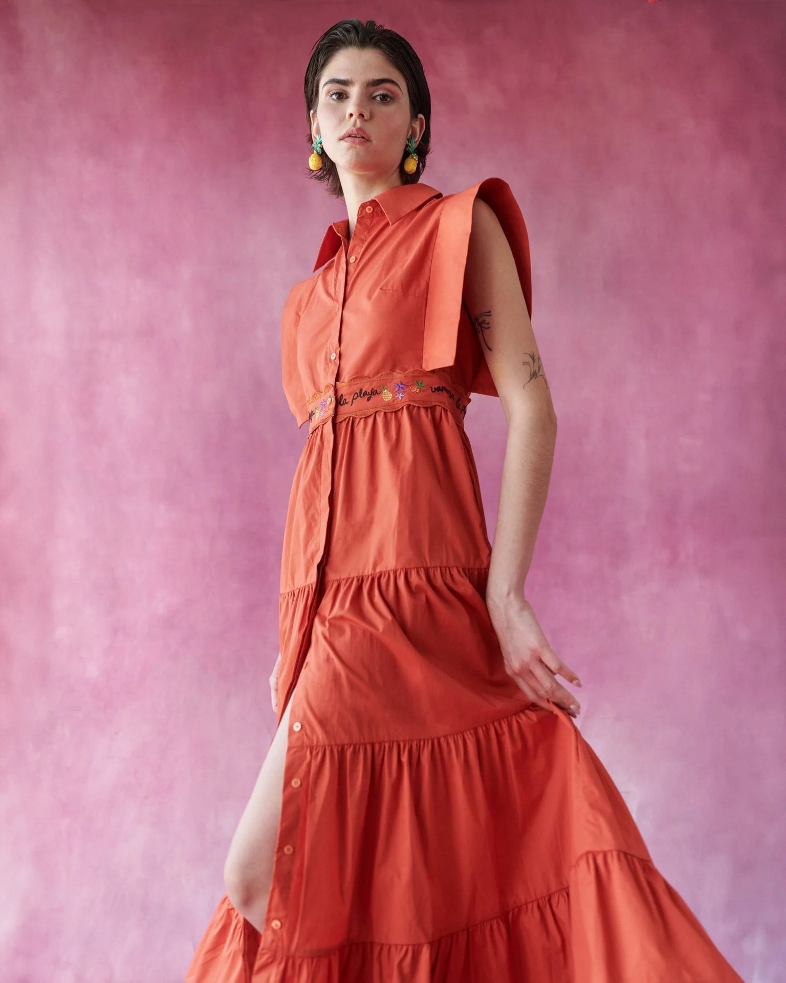 Lucero Dress Orange - Image 8