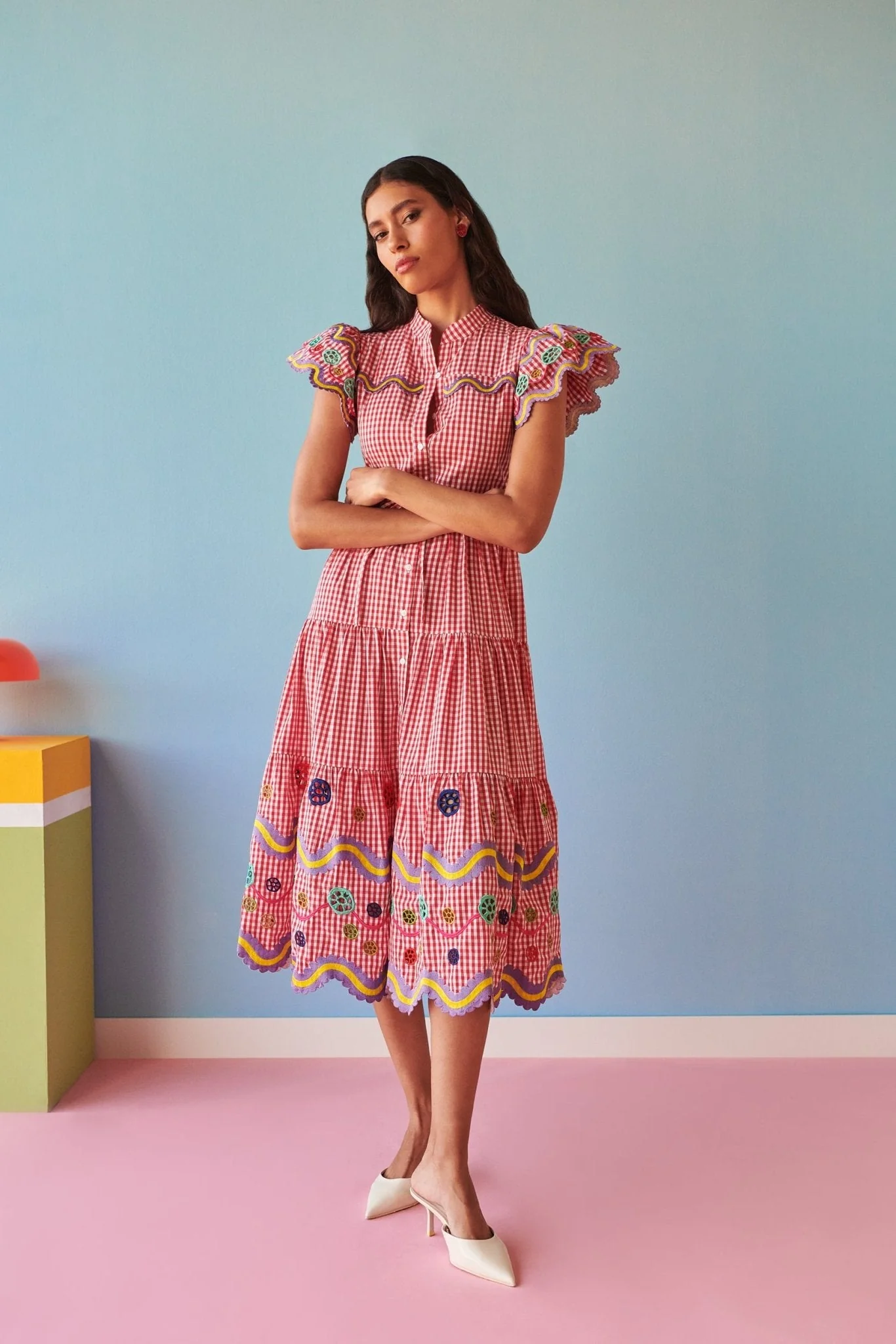 Reise Dress Vichy Red - Image 3
