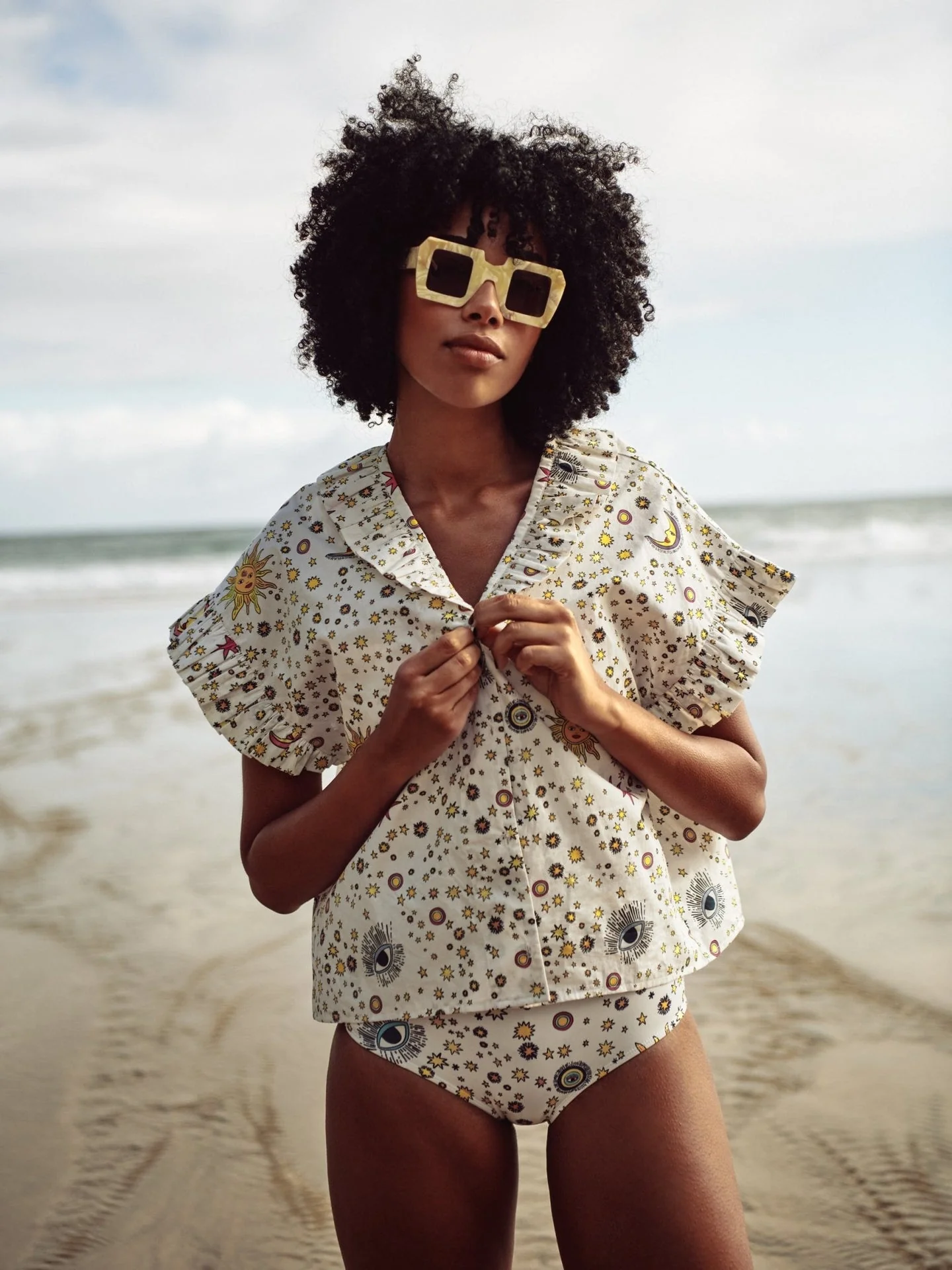 STARRY NIGHT BATHING SUIT-WHITE - Image 3